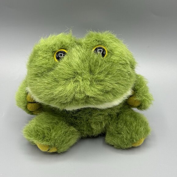 Vintage 1994 Swibco Puffkins Lily Frog Plush 4" Green Stuffed Animal Toy - Picture 1 of 7